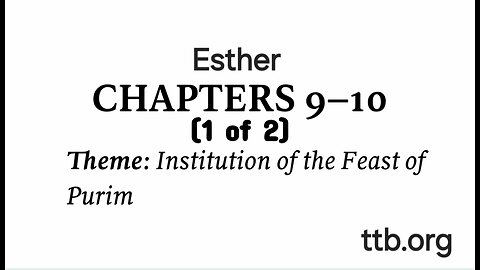 Esther Chapters 9-10 (Bible Study) (1 of 2)