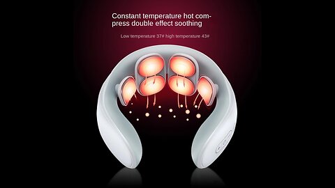 Portable Heated Neck Massager For Pain Relief Intelligent Electric Pulse With Heat