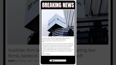Austrian firm behind spyware targeting law firms, banks in 3 countries: Microsoft #shorts #news