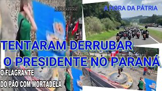 TENTARAM DERRUBAR O PRESIDENTE NO PARANÁ O FLAGRANTE DO PÃO COM MORTADELA E TEVE MOTOCIATA.