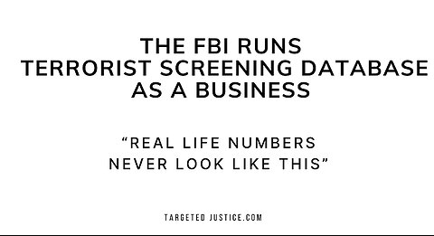 The FBI Runs Its Terrorist Screening DataBase As a Business