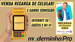 Recarga de celular com a Moderninha Pro! Ganhe comissão vendendo créditos com a PagSeguro!