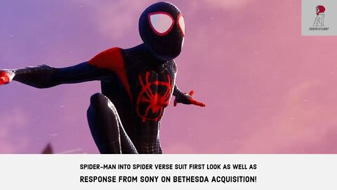 Spiderman Into Spider Verse First Suit Look Sony Responds To Bethesda Acquisition By Microsoft