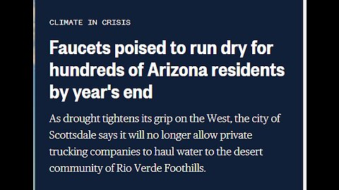 HOMES TO RUN OUT OF WATER OUTSIDE SCOTTSDALE AZ ON JAN 1ST