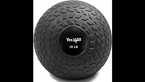 Yes4All Slam Balls (Tread Black, Blue, Teal, Orange & Glossy) 10-40lbs for Strength, Power and...