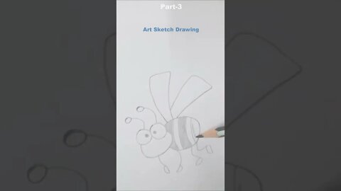 Honey Bee Easy Pencil Drawing Shorts-3 #honeybeedrawing #shortdrawingvideo #shorts