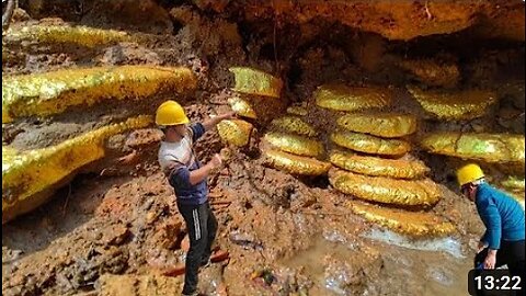 I found the treasure cave in the cliff while I was digging for crystals.