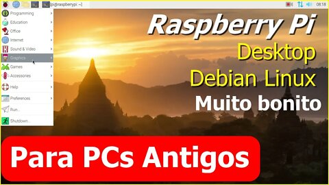 Raspberry Pi Desktop Debian Linux para PC e Mac Ressuscite seu computador antigo. Bonito Leve Rápido