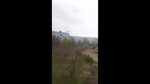 Su-34 fighter-bombers over the roofs of high-rise buildings in Donetsk