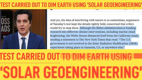 NOW THEY WANT TO DIM EARTH USING SOLAR GEOENGINEERING - JOSHUA - EPOCH TV