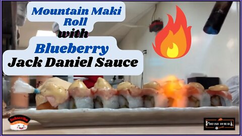 How To Make Mountain Maki Roll w/ Blueberry Jack Daniel Sauce 👌👌👌Turks & Caicos✈