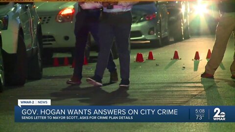 Gov. Hogan calls out Baltimore Mayor for "utter lack of progress" toward implementing crime plan