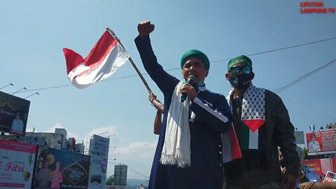 Habib Umar Assegaf di Aksi Bela Palestina Tugu Adipura Bandar Lampung