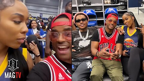 Larenz Tate Got Kash Doll Star Gazing While Lil Meech Chills At Celebrity Basketball Game! 😍