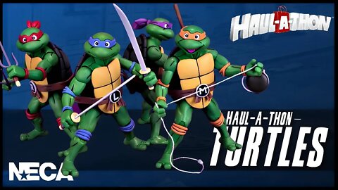 NECA Toys Haul-A-Thon TMNT The Animated Series Turtles 4-Pack @The Review Spot