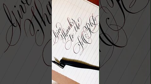 Calligraphy Words: give thanks #calligraphymasters #handwriting