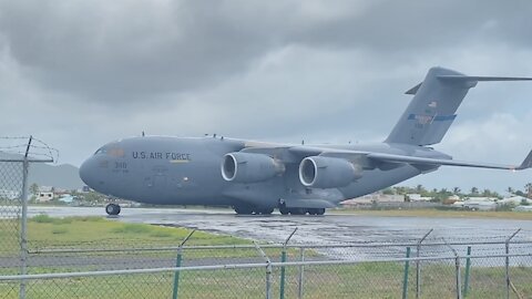 Amazing Video of Big Aircraft C-17 Sint Maarten Takeoff in USA