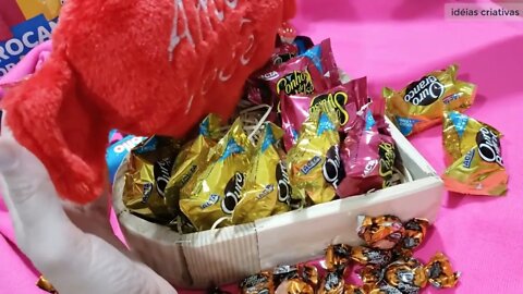 Idéias criativas como montar coração de chocolate para vender na páscoa