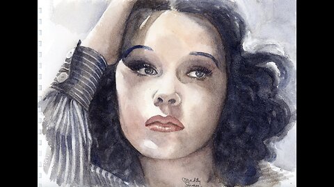 Hedy Lamarr watercolor - Timelapse painting
