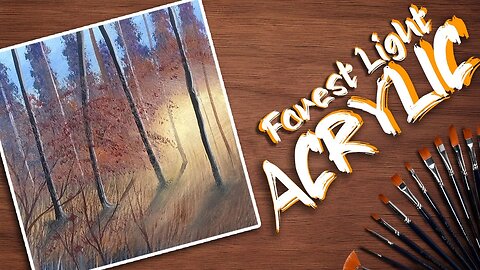 Acrylic Painting Forest Light Tutorial for Beginners | Step by Step