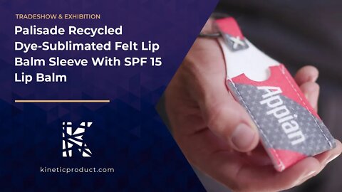Palisade Recycled Dye-Sublimated Felt Lip Balm Sleeve With SPF 15 Lip Balm