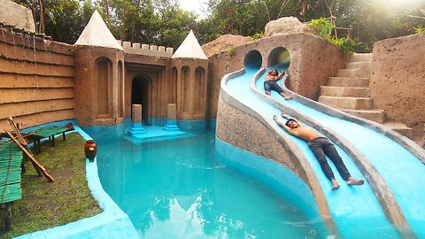 My Summer Holiday 155 Days Building 1M Dollars Water Slide Park into Underground Swimming Pool House