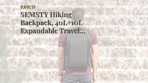 SEMSTY Hiking Backpack, 40L+10L Expandable Travel Backpack Flight Approved, Camping, Travel Bac...