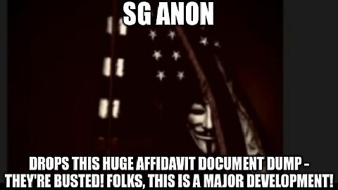 SG Anon: Drops This HUGE Affidavit Document Dump - They're BUSTED!