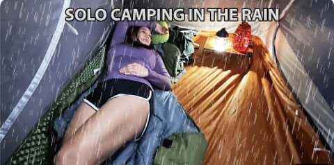 heavy rain / Czy solo camping at the shelter / Hot Women / JEEP