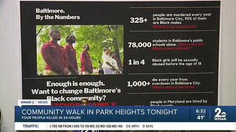 Park Heights neighborhood hold peace walk after 4 people killed within 24 hours