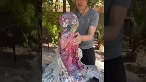 dog statue gets beautiful makeover…