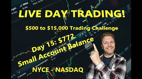 LIVE DAY TRADING | $500 Small Account Challenge Day 15 ($772) | S&P 500, NASDAQ, NYSE |