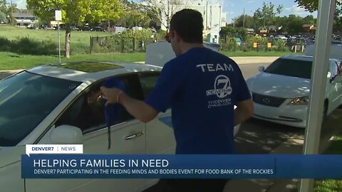 Denver7 participating in the Feeding Minds and Bodies event for Food Bank of the Rockies