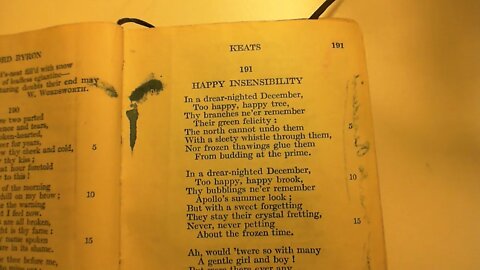 Happy Insensibility - J. Keats