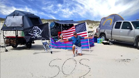 Camping on Padre Island National Seashore- I Hooked a 120 pound surfer girl