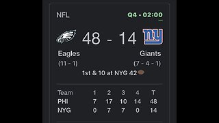 Eagles vs Giants game score