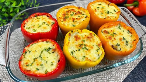Best Stuffed Peppers Recipe • How To Make Stuffed Bell Peppers Recipe • Easy Stuffed Capsicum Recipe