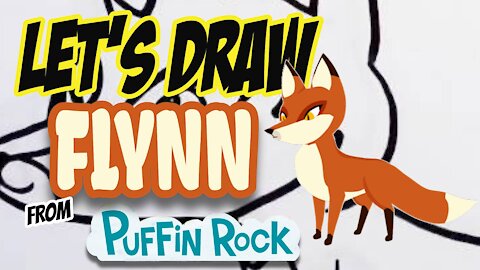 Drawing Flynn from Puffin Rock with basic shapes and lines