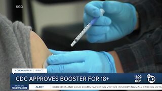 CDC approves COVID-19 booster shot for 18+
