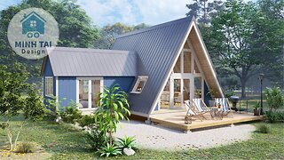 Best A-frame 3d Plan House Design - Minh Tai Design 24