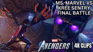 Giantess Ms. Marvel (Kamala Khan) VS Kree Sentry Final Battle & ENDING | Marvel's Avengers 4K Clips