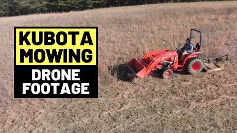 #99 Kubota Mowing [Drone Footage] & Finishing Laying Out Rows For Spring Christmas Tree Planting