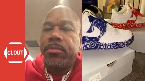 Wack 100 Gets Custom Red & Blue Bandana Nike Air Force 1's!