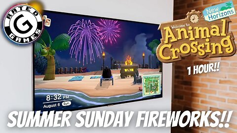 Animal Crossing New Horizons FIreworks (Summer Sunday Fireworks Show) 1 Hour