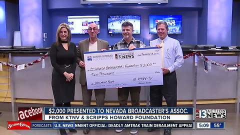 Check presented to Nevada Broadcaster's Foundation