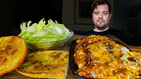 Cooking & Eating Lasagne & Garlic Bread Mukbang ASMR