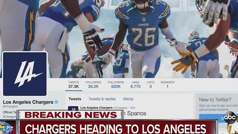 It's official: Chargers leaving San Diego, joining Rams in Los Angeles