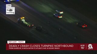 Deadly crash closes northbound lanes of Florida's Turnpike