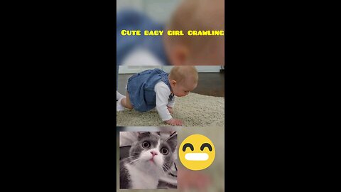 Cute baby girl crawling