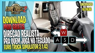 MOD DIREÇÃO REALISTA NO TECLADO EURO TRUCK SIMULATOR 2 MODS ETS2 1.42 1.43